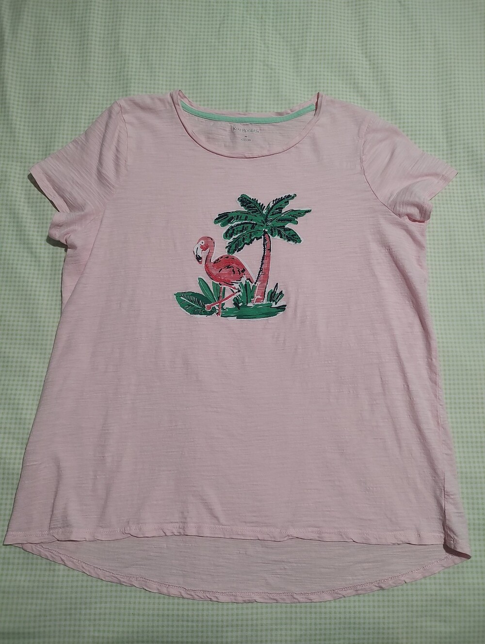 Kim Rogers Pink Flamingo & Palm Graphic Tee
